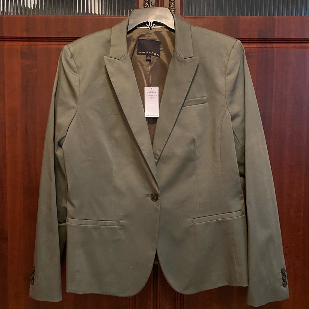 Banana Republic Olive Cotton Blazer